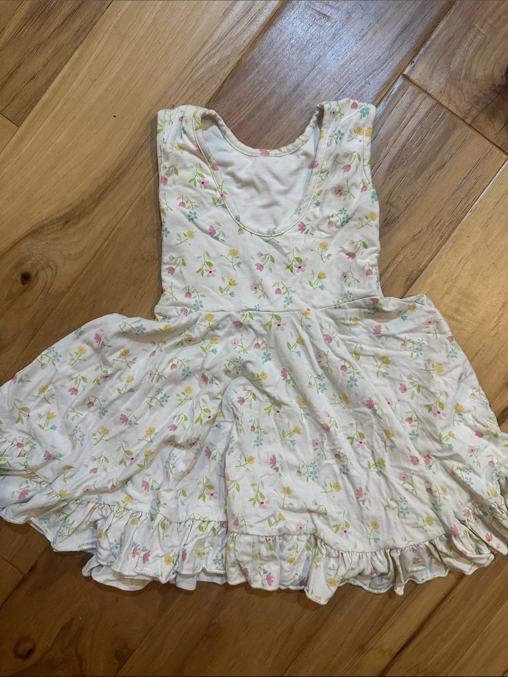 SweetHoney Cream Dress with Pink & Yellow Floral Print